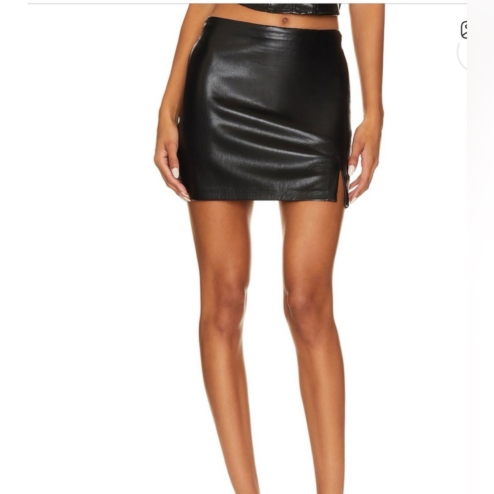 Show Me Your MuMu Tyra Black Pleather Mini Skirt